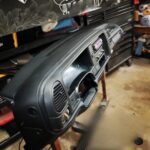 Black with gray stitching OBS dash another clean look modern twist... custom grills - Image 4