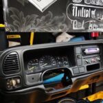 Black with gray stitching OBS dash another clean look modern twist... custom grills